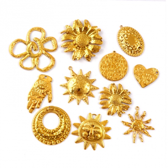 Picture of Eco-friendly PVD Vacuum Plating 304 Stainless Steel Charms 18K Real Gold Plated