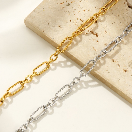 Bild von Umweltfreundlich Elegant Exquisit Bunt 304 Edelstahl Handgefertigte Gliederkette Armband Für Frauen Geschenk 19cm lang