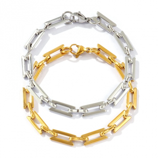 Bild von Umweltfreundlich Elegant Exquisit Bunt 304 Edelstahl Handgefertigte Gliederkette Armband Für Frauen Geschenk 20cm lang