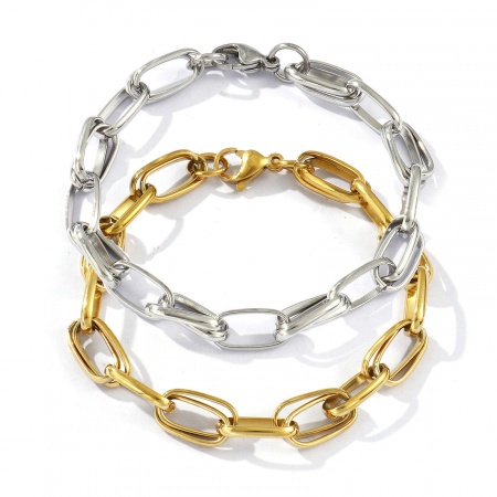 1 Piece Eco-friendly Dainty Exquisite Multicolor 304 Stainless Steel Handmade Link Chain Bracelets For Women Gift 19.5cm(7 5/8") long