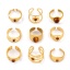 Immagine di 1 Piece Eco-friendly PVD Vacuum Plating Stylish Retro 18K Real Gold Plated Brown 304 Stainless Steel & Gemstone Open Adjustable Rings For Women Gift