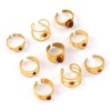 Изображение 1 Piece Eco-friendly PVD Vacuum Plating Stylish Retro 18K Real Gold Plated Brown 304 Stainless Steel & Gemstone Open Adjustable Rings For Women Gift