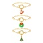 Imagen de 1 Piece Eco-friendly Stylish Exquisite 18K Gold Plated 201 Stainless Steel Link Cable Chain Christmas Enamel Charm Bracelets For Women Gift 18cm(7.1") long