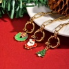 Immagine di 1 Piece Eco-friendly Stylish Exquisite 18K Gold Plated 201 Stainless Steel Link Cable Chain Christmas Enamel Charm Bracelets For Women Gift 18cm(7.1") long