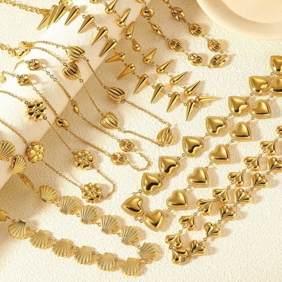 Image de 1 Piece 18K Real Gold Plated Necklace, 304 Stainless Steel 40cm(15.7") + 5cm(2"), For Women, Stylish Exquisite Gift, Vacuum Plating