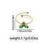 Изображение 1 Piece Eco-friendly Stylish Exquisite 18K Gold Plated Multicolor 201 Stainless Steel Open Adjustable Leaf Clover Shamrock Rings For Women Gift 19.3mm(US Size 9.5)