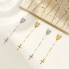 Bild von Bunt Perlenkette Kreuz Gebetsperlen Rosenkranz Halskette, 304 Edelstahl 53cm, Für Frauen, Religiös Retro Geschenk, Umweltfreundlich
