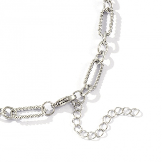 Picture of Silver Tone Handmade Link Chain Necklace, 304 Stainless Steel 40cm(15.7") + 5cm(2"), For Women, Simple & Casual Exquisite Gift, Eco-friendly