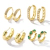 Изображение 1 Pair Eco-friendly Stylish Exquisite 18K Real Gold Plated Brass Hoop Earrings For Women Gift