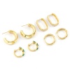 Изображение 1 Pair Eco-friendly Stylish Exquisite 18K Real Gold Plated Brass Hoop Earrings For Women Gift