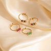 Изображение 1 Piece Eco-friendly Stylish Exquisite 18K Gold Plated Stainless Steel & Cubic Zirconia Open Adjustable Rings For Women Gift 20.6mm(US Size 11)