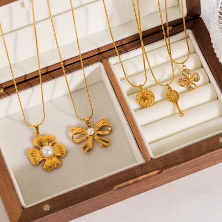 18Kゴールドメッキ ペンダントネックレス、 304ステンレス鋼 女性のため、 素敵 ファッション おしゃれ プレゼント、 エコフレンドリー、 1 本