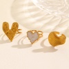Picture of Eco-friendly Stylish Valentine's Day 18K Gold Plated 304 Stainless Steel Open Adjustable Heart Rings For Women Gift 16.9mm(US Size 6.5)