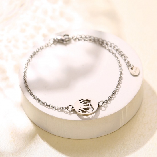 Immagine di 1 Piece Eco-friendly Stylish Galaxy Multicolor 201 Stainless Steel Sun Bracelets For Women Gift 16.5cm(6 4/8") long