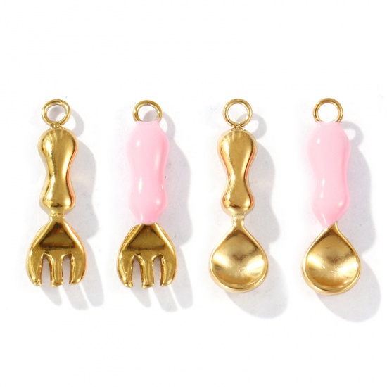 Picture of 1 Piece Eco-friendly PVD Vacuum Plating Waterproof Anti-Tarnish Hypoallergenic 304 Stainless Steel Charms 18K Real Gold Plated 3D