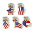 Picture of 2 PCs 304 Stainless Steel Sport Italian Charm Links For DIY Bracelet Jewelry Making Gold Plated & Silver Tone Multicolor Enamel Flag Of The United States 10mm x 9mm