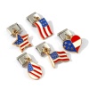 Изображение 2 ШТ 304 Нержавеющая Сталь спорт Очаровательный итальянский браслет со звеньями Изготовление ювелирных изделий своими руками Позолоченный И Былые K Разноцветный С Эмалью Флаг США 10мм x 9мм