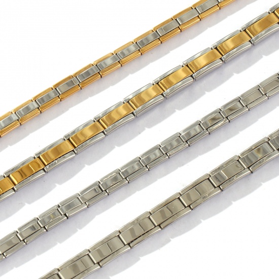 Picture of 1 Piece 304 Stainless Steel Multicolor Italian Charm Links Modular Bracelets, Retro Stylish For Women Gift Eco-friendly