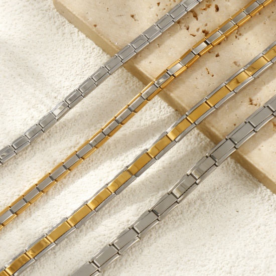 Picture of 1 Piece 304 Stainless Steel Multicolor Italian Charm Links Modular Bracelets, Retro Stylish For Women Gift Eco-friendly