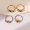 Изображение 1 Pair Vacuum Plating Dainty Stylish Multicolor 304 Stainless Steel Hoop Earrings For Women Gift