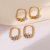 Изображение 1 Pair Vacuum Plating Dainty Stylish Multicolor 304 Stainless Steel Hoop Earrings For Women Gift