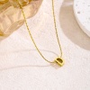 Изображение 18K Gold Plated Bamboo Chain Pendant Charm Necklace, 304 Stainless Steel 40cm(15.7") + 5cm(2"), For Women, Message " A-Z " Capital Alphabet Initial Letter Name Dainty Gift, Eco-friendly, 1 Piece