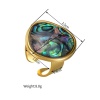 Изображение 1 Piece Eco-friendly Dainty Stylish 18K Gold Plated 304 Stainless Steel & Natural Shell Open Adjustable Rings For Women Gift 18mm(US Size 7.75)
