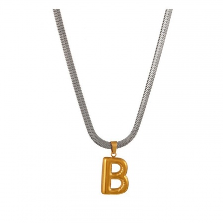 18K Gold Plated Flat Snake Chain Pendant Charm Necklace, 304 Stainless Steel 40cm(15.7