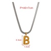 Изображение 18K Gold Plated Flat Snake Chain Pendant Charm Necklace, 304 Stainless Steel 40cm(15.7") + 7cm(2.8"), For Women, Message " A-Z " Capital Alphabet Initial Letter Name Dainty Gift, Eco-friendly, 1 Piece