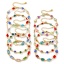 Immagine di 1 Piece Sweet & Cute Exquisite 18K Gold Plated Multicolor Brass & Glass Handmade Link Chain Geometric Bracelets For Women Gift