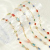 Bild von 1 Piece Sweet & Cute Exquisite 18K Gold Plated Multicolor Brass & Glass Handmade Link Chain Geometric Bracelets For Women Gift