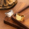 Image de 1 Piece Eco-friendly Dainty Stylish 18K Gold Plated 201 Stainless Steel Open Two Tone Rings For Women Gift 20mm(US Size 10.25)