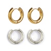 Picture of Wholesale Exquisite Minimalist Huggie Hoop Earrings, Round Multicolor 304 Stainless Steel, Unisex Eco-friendly Gift Jewelry Supply, 20mm Dia.