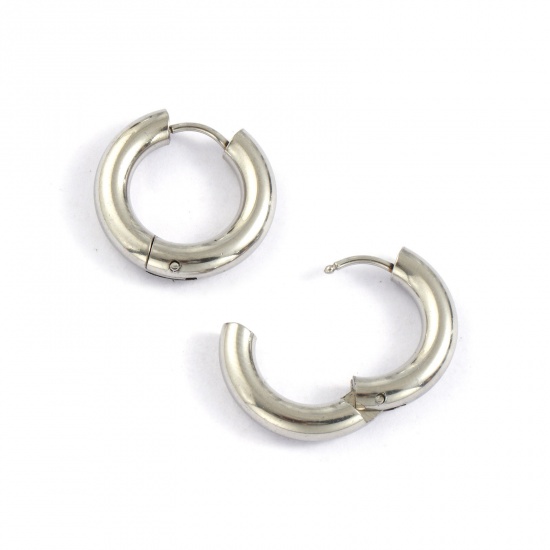 Immagine di 1 Paio Ecologico Minimalista Squisito Multicolore 304 Acciaio Inossidabile Orecchini Ad Anello Abbraccio Per Donne Regalo 20mm Dia.