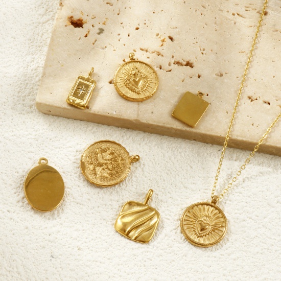 Picture of Eco-friendly PVD Vacuum Plating Waterproof Anti-Tarnish Hypoallergenic 304 Stainless Steel Charms 18K Real Gold Plated