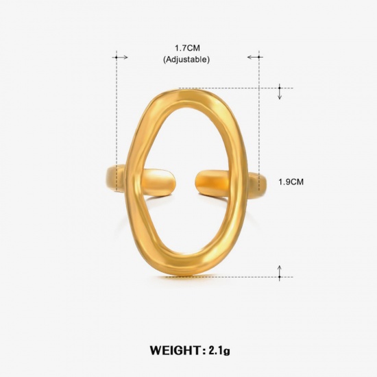 Изображение 1 Piece Stylish Exquisite 304 Stainless Steel Open Rings For Women Gift 16.9mm(US Size 6.5)