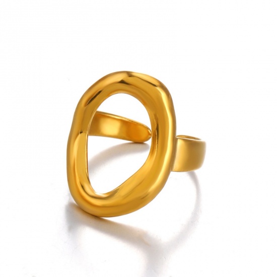 Изображение 1 Piece Stylish Exquisite 304 Stainless Steel Open Rings For Women Gift 16.9mm(US Size 6.5)