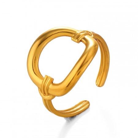 Immagine di Donne Regalo Aperto Anello All'Ingrosso, 304 Acciaio Inossidabile, Squisito Elegante Fornitura di Gioielli, 17mm (taglia di US: 6.5), 1 Pz