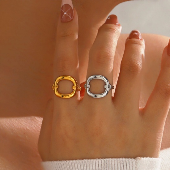 Изображение 1 Piece Stylish Exquisite 304 Stainless Steel Open Rings For Women Gift 16.9mm(US Size 6.5)