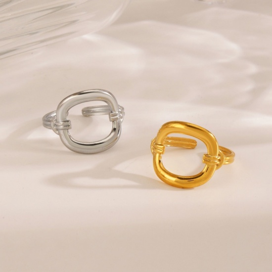 Изображение 1 Piece Stylish Exquisite 304 Stainless Steel Open Rings For Women Gift 16.9mm(US Size 6.5)