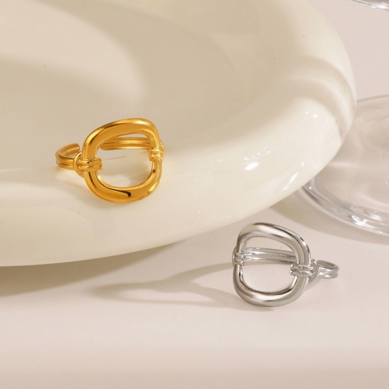 Изображение 1 Piece Stylish Exquisite 304 Stainless Steel Open Rings For Women Gift 16.9mm(US Size 6.5)
