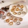 1 Piece Eco-friendly PVD Vacuum Plating Stylish Exquisite Multicolor 304 Stainless Steel Unadjustable Rings For Women Gift の画像