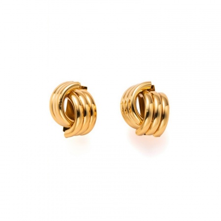 Immagine di Squisito Elegante Orecchini a Perno All'Ingrosso, Placcato Oro 18K 304 Acciaio Inossidabile, Donne Ecologico Regalo Fornitura di Gioielli, 1 Paio