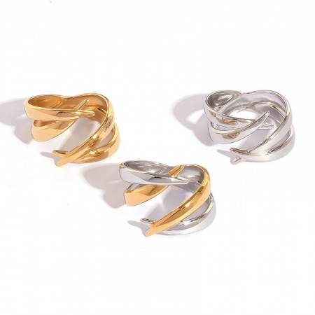 Immagine di Donne Regalo Aperto Anello All'Ingrosso, Multicolore 304 Acciaio Inossidabile, Placcatura Sottovuoto Squisito Elegante Fornitura di Gioielli, 17.6mm (taglia di US: 7.25), 1 Pz