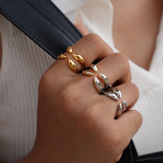 Изображение 1 Piece Vacuum Plating Stylish Exquisite Multicolor 304 Stainless Steel Open Rings For Women Gift 18.5mm(US size 8.5)