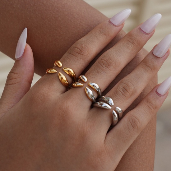 Изображение 1 Piece Vacuum Plating Stylish Exquisite Multicolor 304 Stainless Steel Open Rings For Women Gift 18.5mm(US size 8.5)