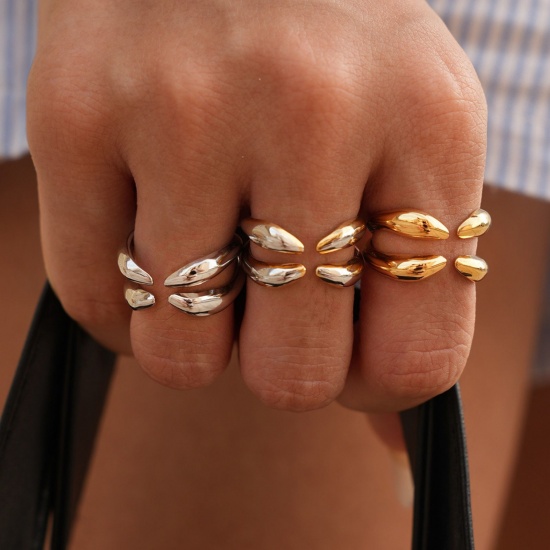 Изображение 1 Piece Vacuum Plating Stylish Exquisite Multicolor 304 Stainless Steel Open Rings For Women Gift 18.5mm(US size 8.5)