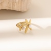 1 Piece Eco-friendly Dainty Stylish 18K Gold Plated 304 Stainless Steel Open Rings For Women Gift の画像