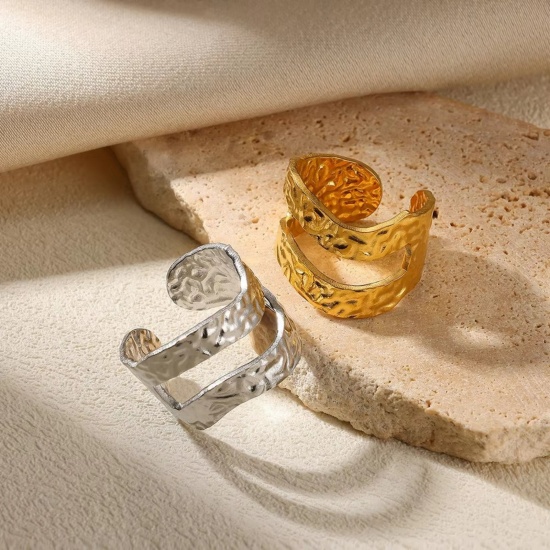 Изображение 1 Piece Vacuum Plating Dainty Stylish 304 Stainless Steel Open Rings For Women Gift