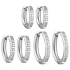 1 Pair Vacuum Plating Stylish Exquisite 304 Stainless Steel & Rhinestone Hoop Earrings For Women Gift の画像